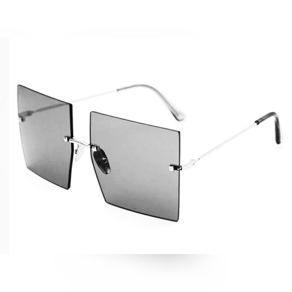 Black Kollection: Square Frameless Sunglasses - Picture 1 of 3